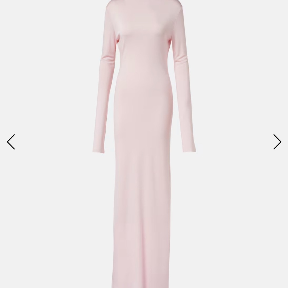 Khaite Norla Pink Long Sleeve Jersey Dress